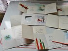 Lot Of 15 Vintage Used Christmas Cards 1940 s - 1960 s Nice For  Scrapbooking