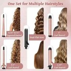 5 In 1 Curling Iron wand straightener W  Interchangeable  0 35 -1 25   Barrels