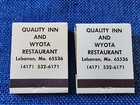 Matchbook Lot Of 2 - Vintage Quality Inn And Wyota Restaurant Lebanon  Mo