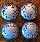 Vintage Metal Drawer Knobs Set Of 4     Laurel Leaf Design Pat D416205 Mid Century