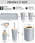Matte Bathroom Accessories Set  9pcs Bamboo Sets Gley 