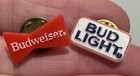 Vintage Budweiser Bow-tie Red   Bud Light Logo Plastic Lapel hat Pins 1980 s Lot
