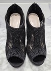 David s Bridal Ayael9 Black Lace Open Toe High Heel Shoes Size 7