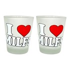 I Love Milfs - Funny Shot Glasses  set Of 2 
