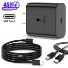 Universal 45w Fast Charging Usb Type C Wall Charger   6ft Cable For Samsung