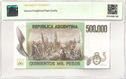 1981 Argentina - 500 000 Pesos - P 309 - Epq 67 - Superb Gem Unc
