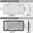 2x Unbreakable License Plate Covers frames Auto Tag Shield Protector Front Rear