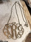 Vintage Sterling Silver 925 Jrg Script Monogram Initials Pendant Necklace 17 