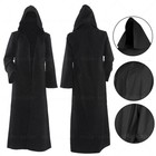 Halloween Mens Hooded Robe Cloak Cape Costume Cosplay Fit Star Wars Jedi Knight