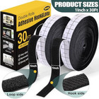 30ft X 1 Inch Hook And Loop Strips With Adhesive  Double Rolls Of Heavy Duty Sel