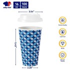 100 Pack 16 Oz Paper Coffee Cups With Lids Disposable Hot Cups To Go Cups