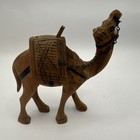 Vintage Hand Carved Camel Donkey Wood 4  X 3 5  Figurine Decor Animal