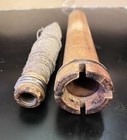 2 Vintage Wooden Textile Bobbins-one With Brown Thread-8 5      10 5   