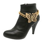 Women Gold Metal Chain Boot Bracelet Shoe Anklet Rustic Butterfly Bling Charm