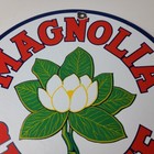Vintage Magnolia Gasoline Sign - Gas Motor Oil Pump Plate Porcelain Sign