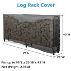 8ft Firewood Log Rack Cover Waterproof Wood Storage Holder Heavy Duty Outdoor