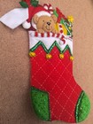 Bucilla Felt Christmas Stocking 18 Inch  Completed Handmade Beaded And Sequined