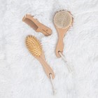 Natural Baby Hair Brush Set With Boho Bag - Goat Cradle Cap Brush  Sage