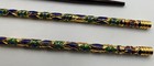 Vintage Cloisonn   Chopsticks 2 Pairs W Case Box Enamel Wood Multicolored Asian
