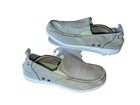 Crocs Walu Mens Light Gray Canvas Slip On Loafer Comfort Casual Shoes Size 9
