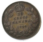 1929 Canada 10c Ten Cents Silver Coin Dime Km  23a