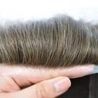 Mens Toupee Hairpiece Fine Mono Poly Skin Human Hair System Replacement Mens Wig