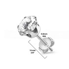 20g Surgical Steel Earring Studs With Round Colored Cz Stones Sold As Pair