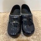 Dansko Shoes Womens Size 7 Eu 37 Black Patent Leather Professional Clogs Slip On