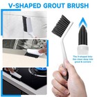14pcs Crevice Cleaning Brush Set  V Shape Grout Cleaner For Deep Black