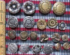 Lot 21 Old Antique Brass   Silver-tone Buttons Victorian Floral Starburst 5 Pair