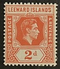 Travelstamps  Leeward Islands Stamps Sg 104 Kgvi  2d Mint Mnh Og