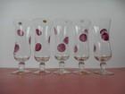 Vintage Avitra Handmade Etched Glass Cocktail Glass Set Of  5  Made In Bulgaria