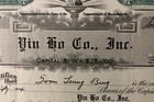 Yin Ho Company  chinese  Stock Certificate  Massachusetts Incorporated In 1926
