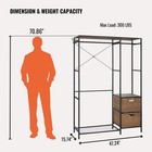 Acacia Garment Rack - 2 Wicker Drawers  4 Hooks  Freestanding  vintage Brown 