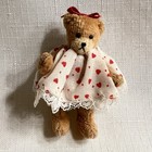 Jointed Teddy Bear Handmade Costume Vintage Miniature Valentine   s Day Heart