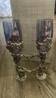 Pewter Toasting Flutes Wedding Champagne Rose Heart Wine His And Hers Glass Set
