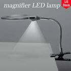 Magnifier Led Lamp Magnifying Glass Desk Table Light Reading Lamp With Clamp Nk