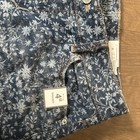 Time And Tru Womens Size 4 Blue Floral Mid-rise Cut-off Cuffed Denim Jean Shorts