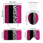 Onalasyc 4pcs Rosy Leopard Shower Curtain With Rugs Set Waterproof Cheetah Pr   