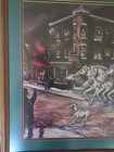 Chicago Fire Department Lee Kowalski Horses Dalmatian Fire Engine Print Framed