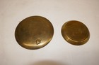 Vintage Set Of 2 Small Solid Brass Pedestal Tray Painted Enamel Made In India