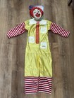 Vtg 1998 Ronald Mcdonald Costume Child Medium 8-10 Rubie   s W  Plastic Mask Nwt