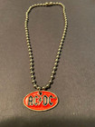 Ac dc-pendant Necklace-ball Chain-choker-17 Inch-oval Logo-licensed New