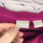 Chicos Top Womens Extra Large 3 Pink Waffle Knit Long Sleeve Casual Basic
