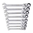 Gearwrench 90-tooth Sae Ratcheting Flex-head Combination Wrench Tray  8-piece 