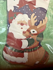 Christmas Bucilla 84254 Stocking Felt Applique Kit Santa Rudolph Jumbo 28  Nos