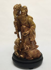 Fine Old Chinese Shoushan Soapstone Carved Su Wu Herding Sheep Statue