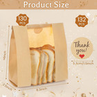 130 Pack Homemade Bread Sourdough Bags  14 X 8 3 X 3 5 In  Window  Tin Tie   Oil