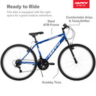 Mens Mountain Bike 26  Huffy Boys Road Bicycle 18 Speed Cycling Blue Steel Frame