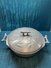 Vintage Everlast 8    Forged Hammered Aluminum Bamboo Design Casserole Dish W lid